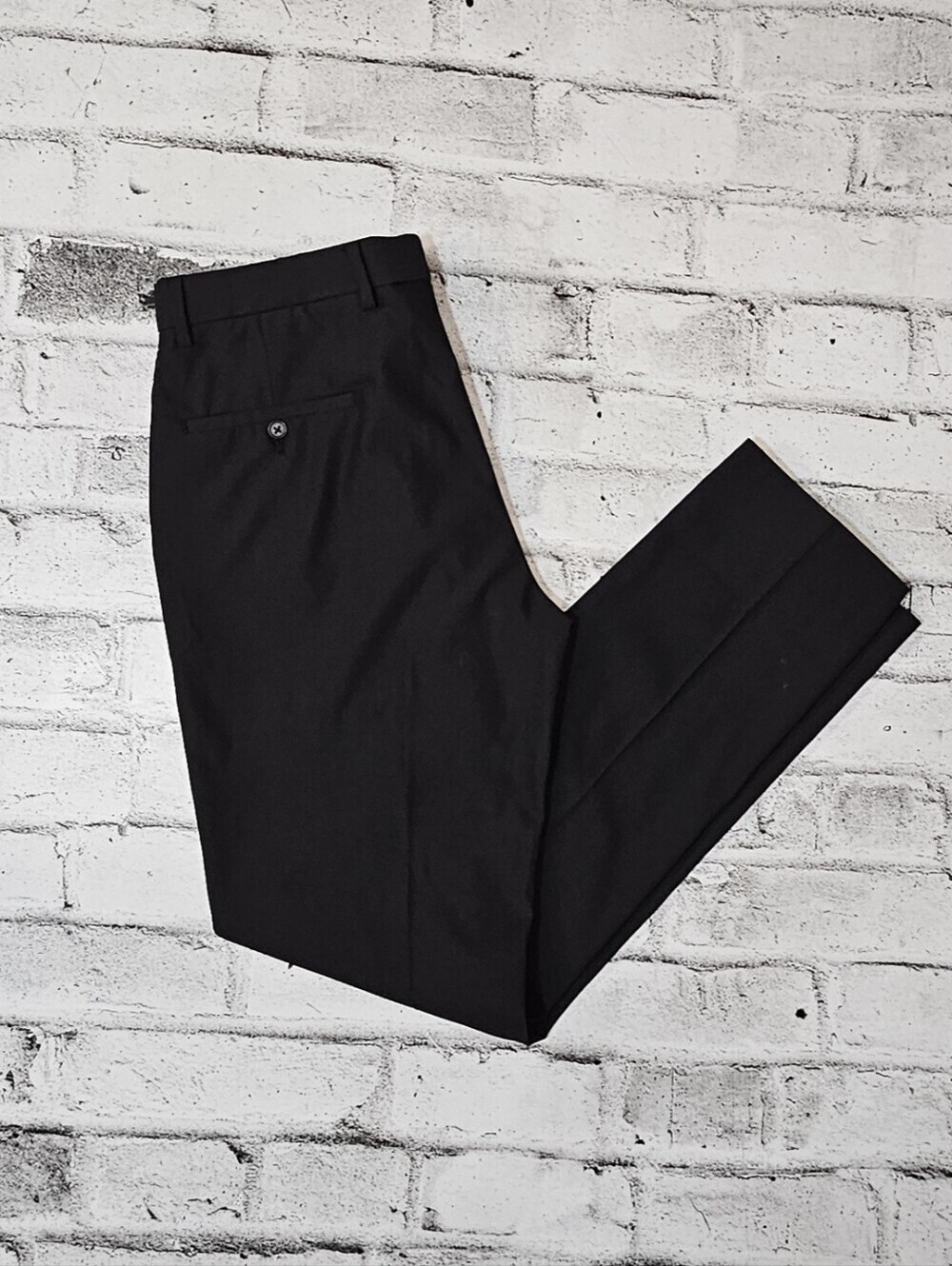 Tahari Slim Fit Dress Pants Charcoal Textured Stretch Trousers 32x32
